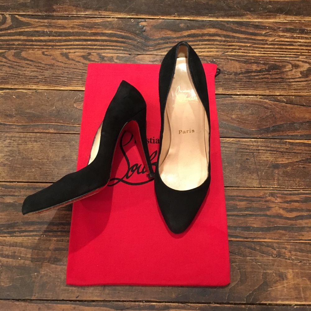 Christian Louboutin Black Suede Heels